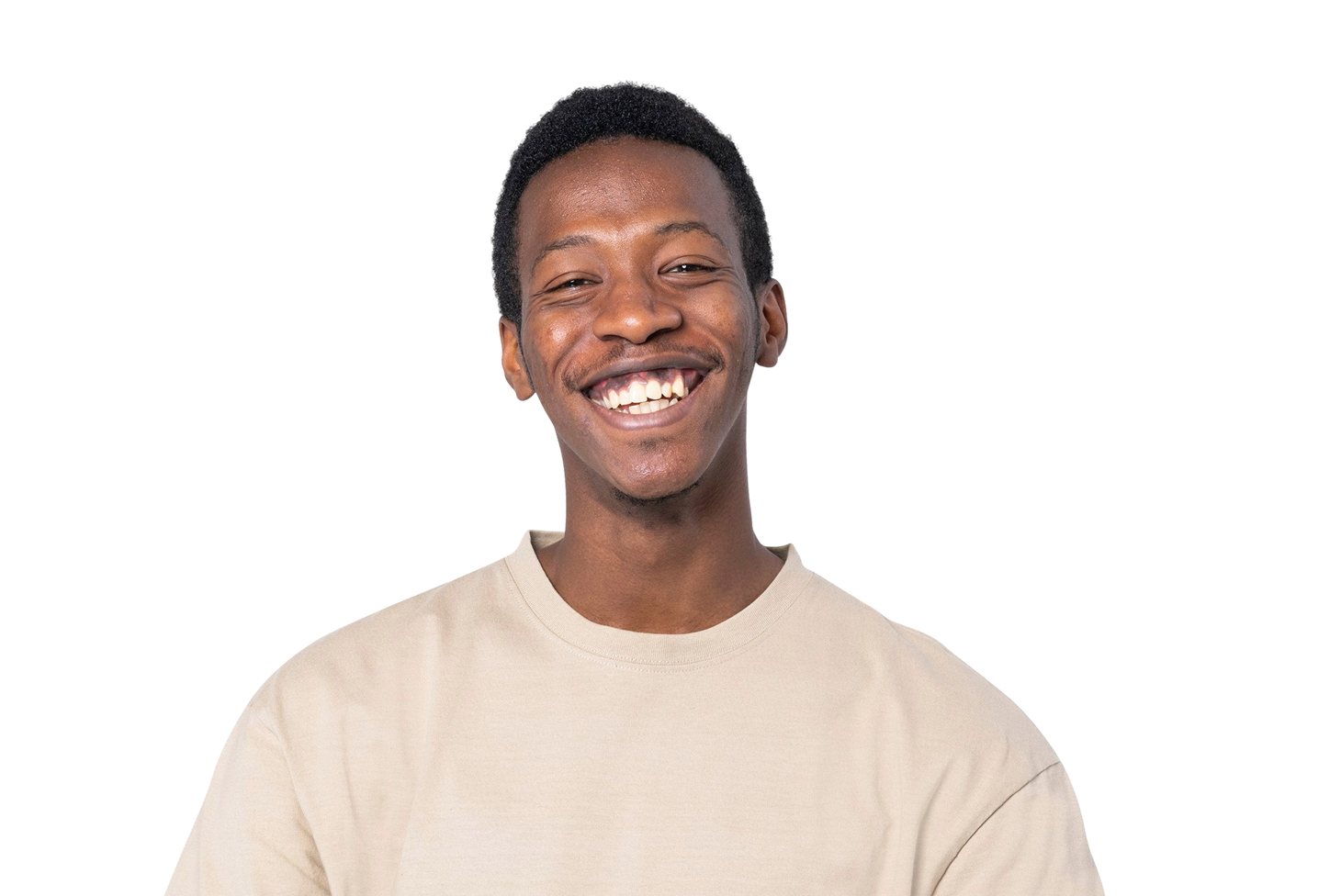 Person in beige t-shirt
